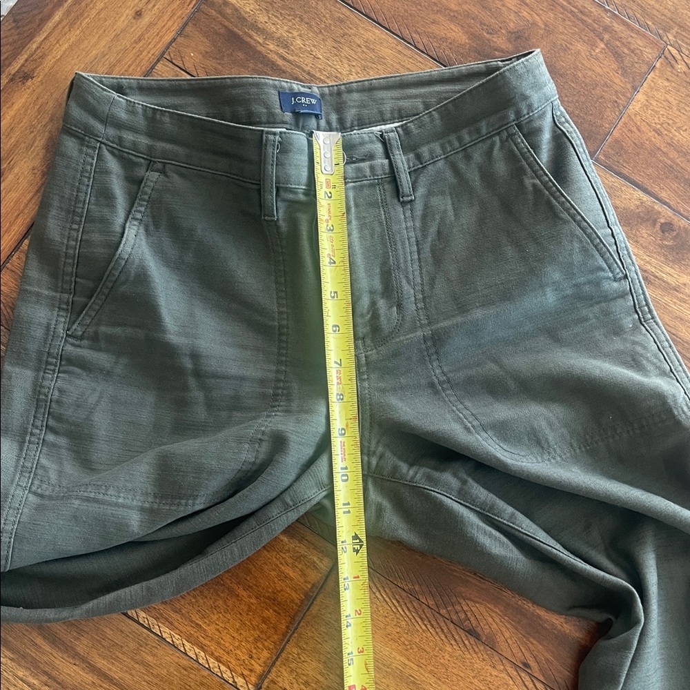 J Crew factory Cotton Camp Pants Green Blue size 28P - Picture 9 of 16